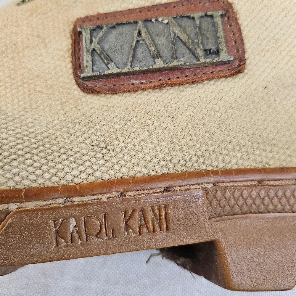 Karl Kani‎ Boots Khaki Canvas Leather Ankle 4529 F12 Menswear size 13